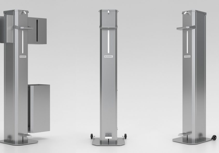 Stacja do dezynfekcji rąk Es system K wzornictwo przemysłowe