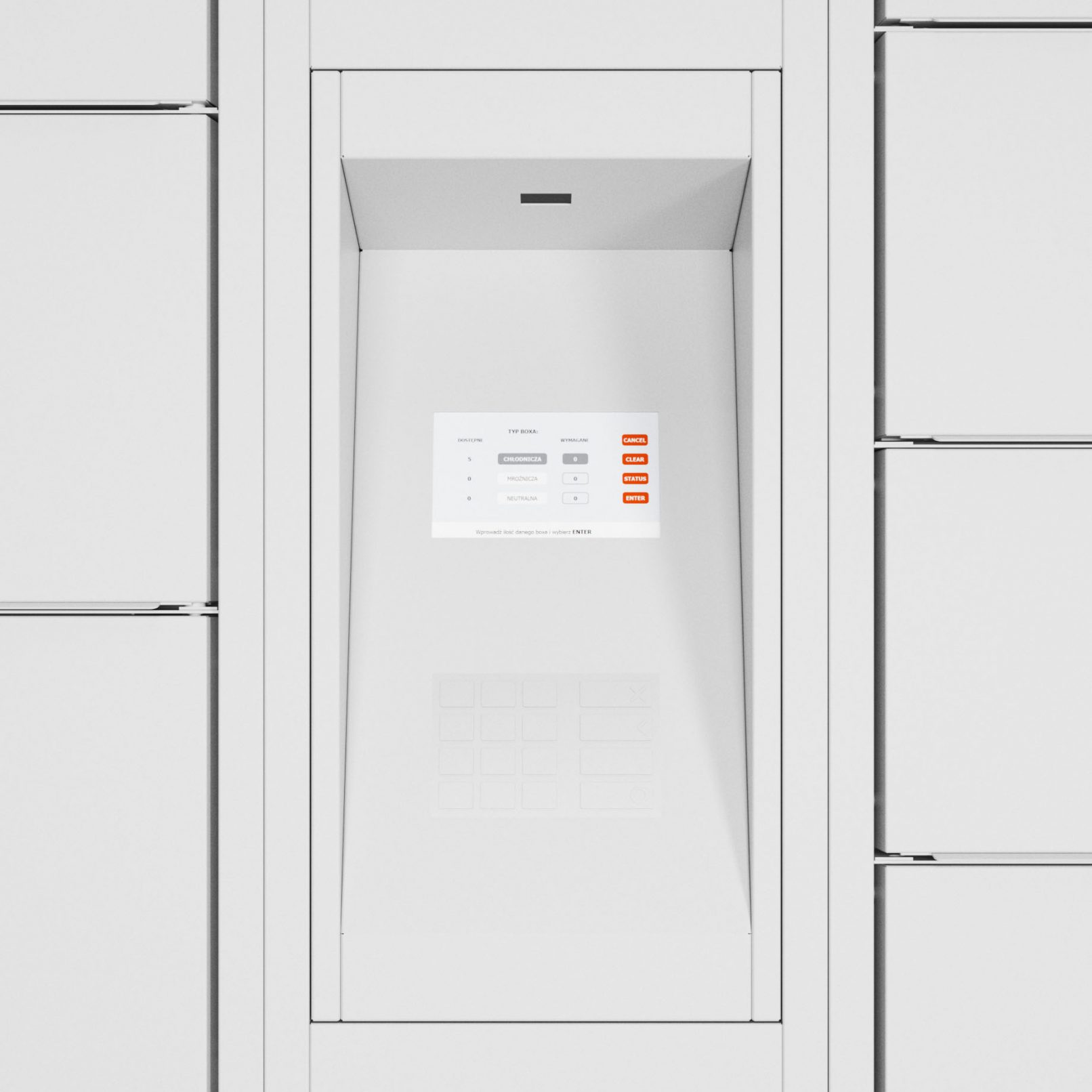 Projekt interfejsu urządzenia chłodniczego Coolbox do odbierania świeżych i mrożonych produktów