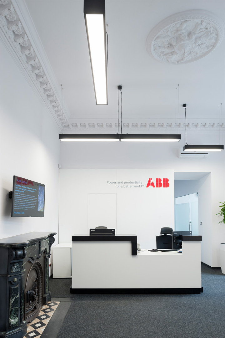 Aranżacja biur - projekt recepcji dla Firmy ABB