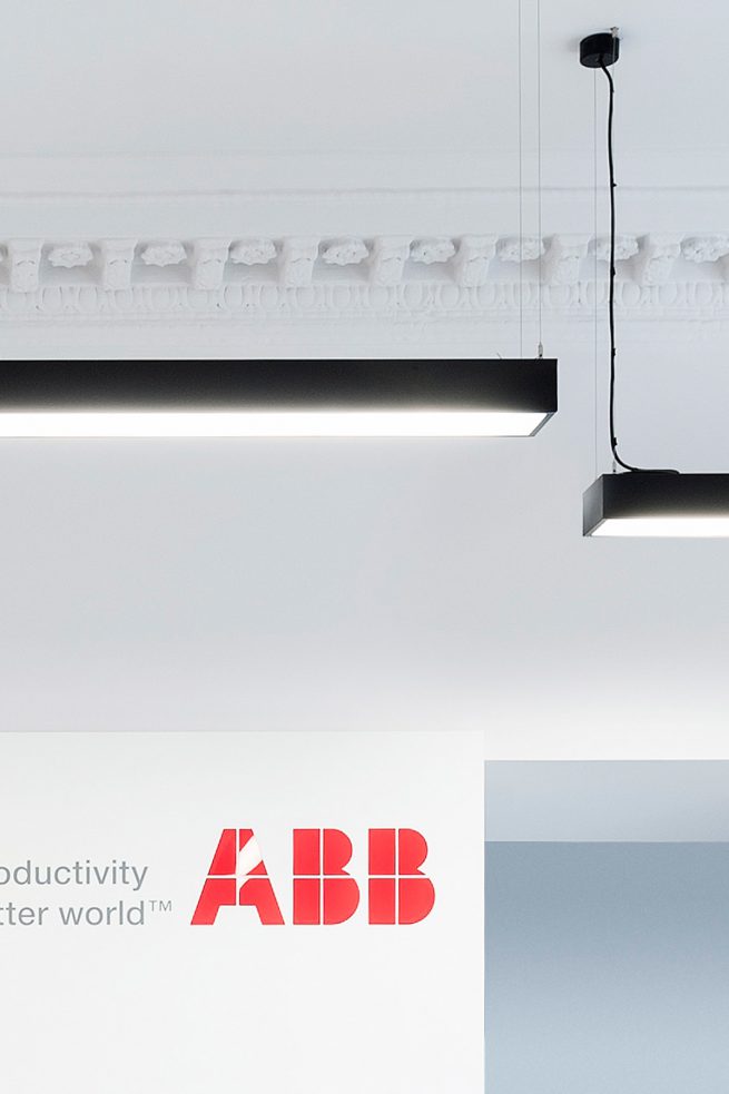 Aranżacja biur - projekt recepcji w biurze Firmy ABB