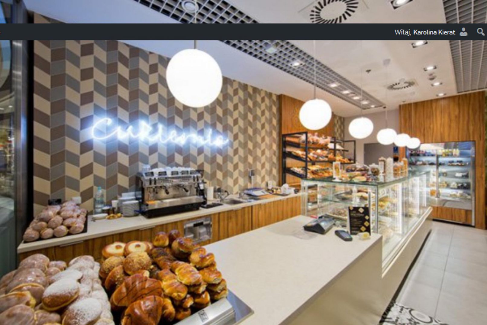 Projekt cukierni - projekt wnętrz lokalu