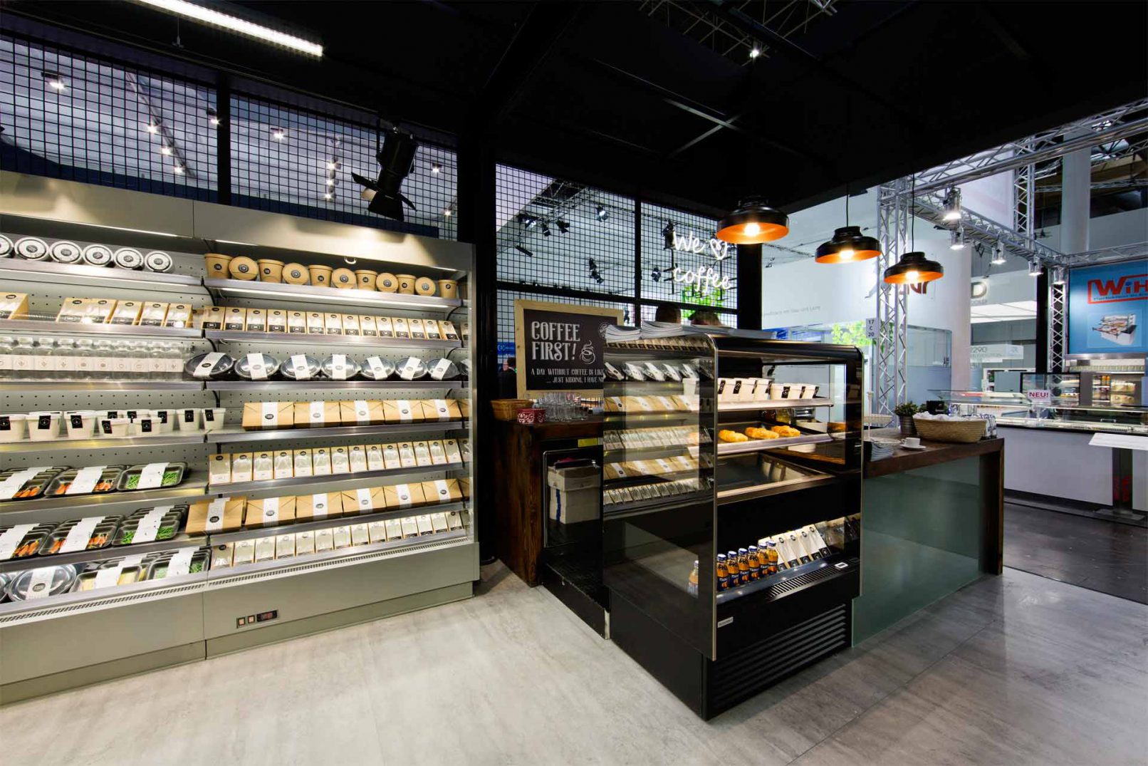 Projektowanie stoisk targowych - projekt stanowiska z kawą