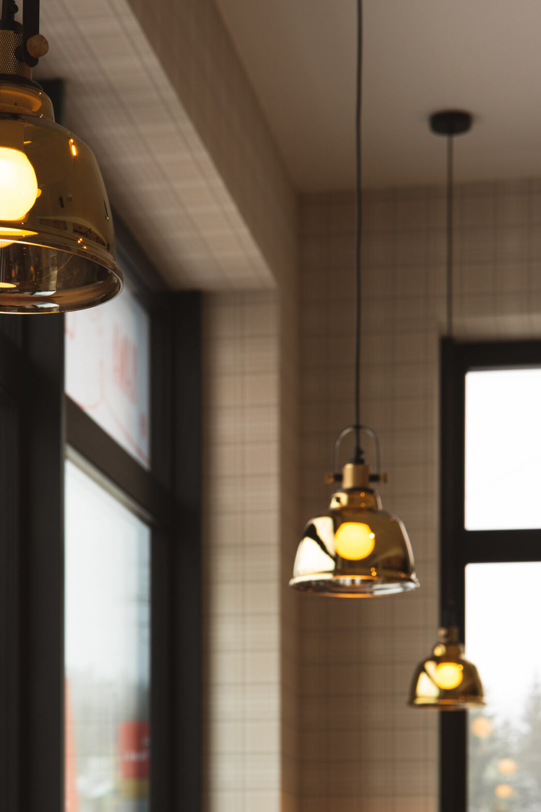 projekt lokalu zbliżenie na detale - lampy
