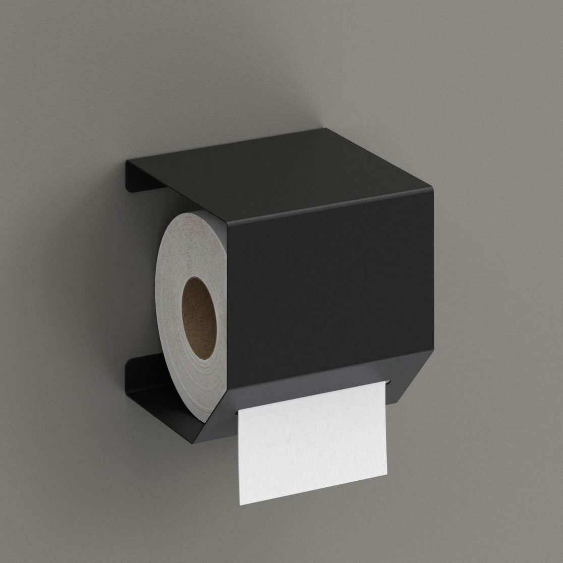 wizualizacja uchwyt na papier toaletowy czarny, akcesoria do domu